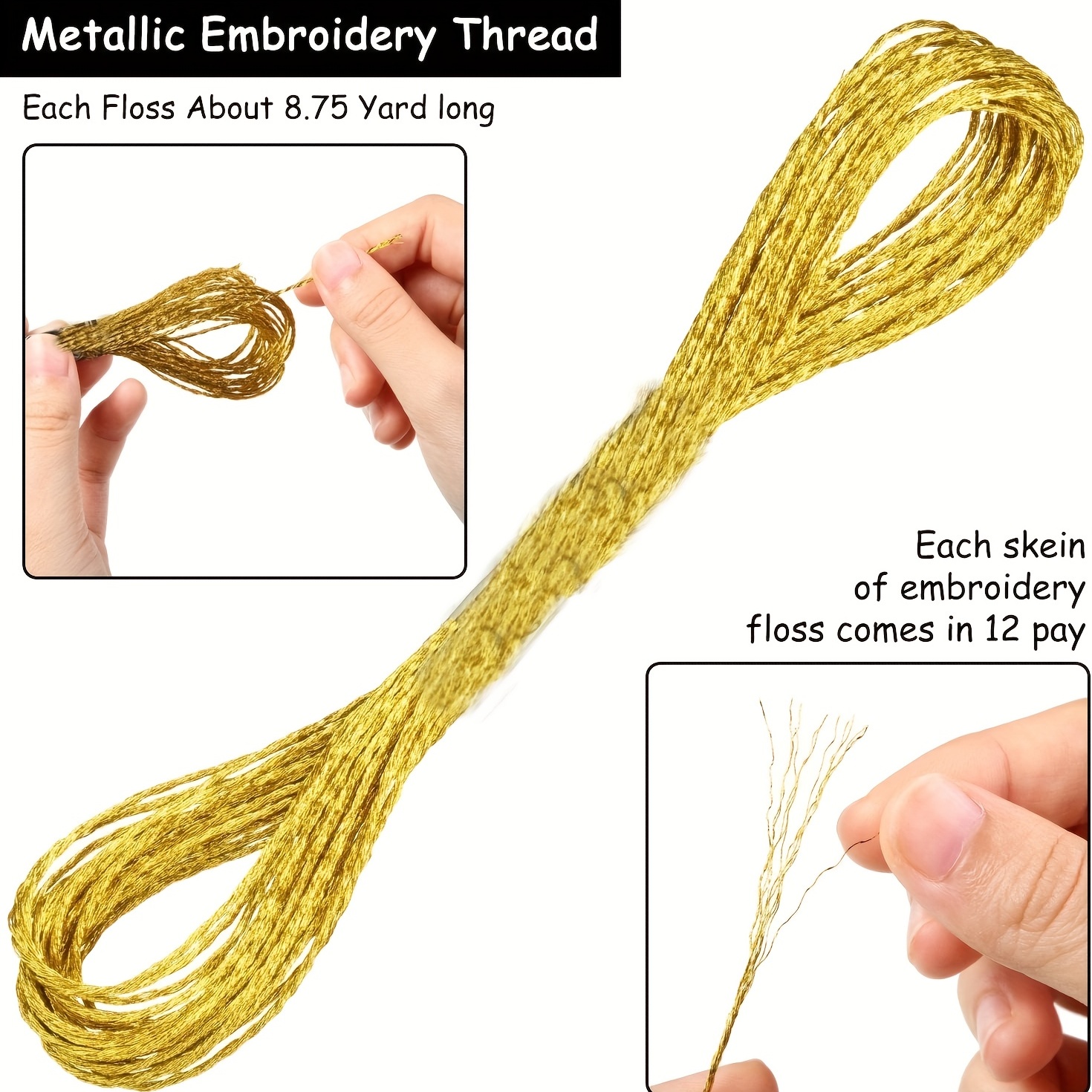 18 Metallic Embroidery Thread Embroidery Floss cross - Temu