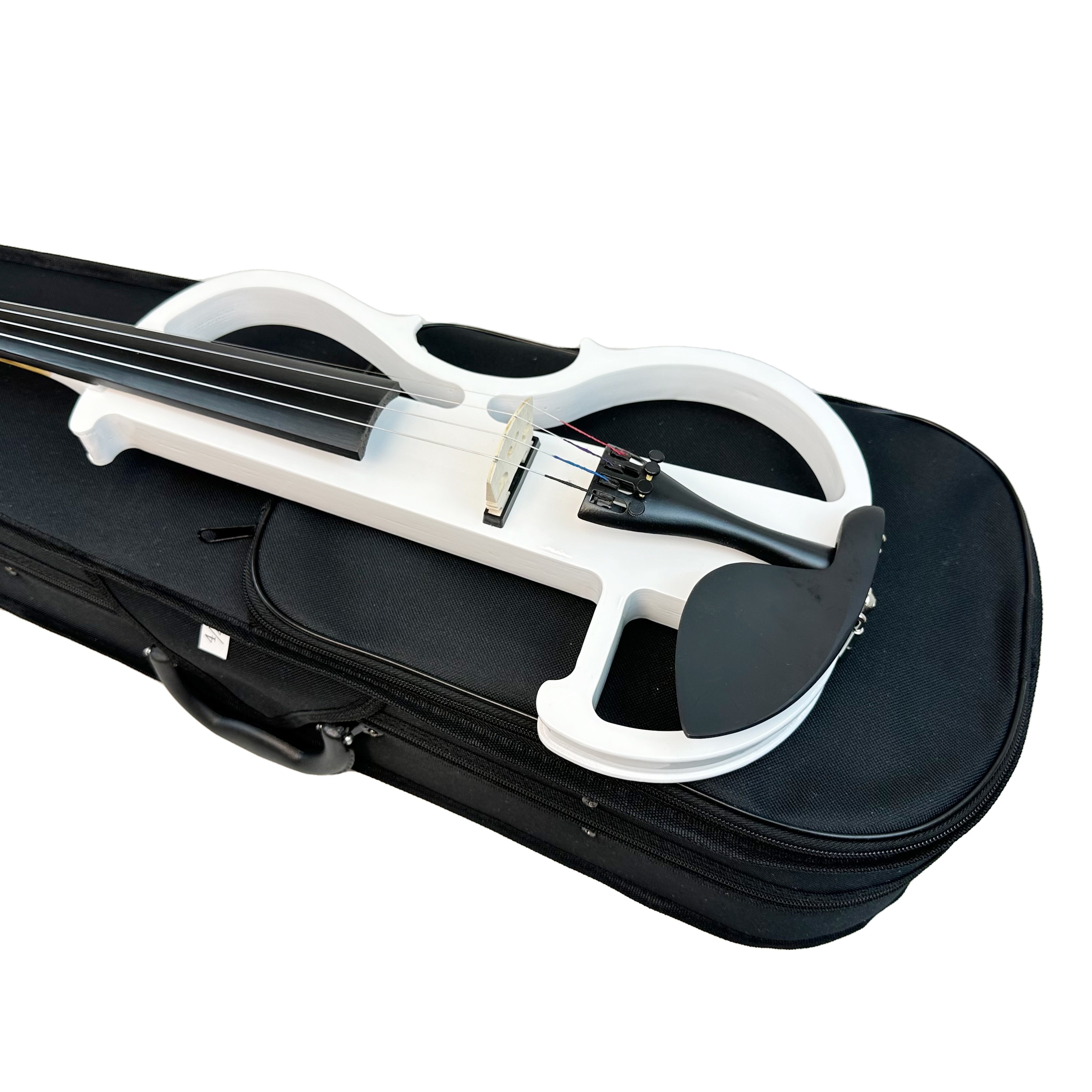 Electric Violin Full Size 4/4, Black Silent Electric Violin, Solid