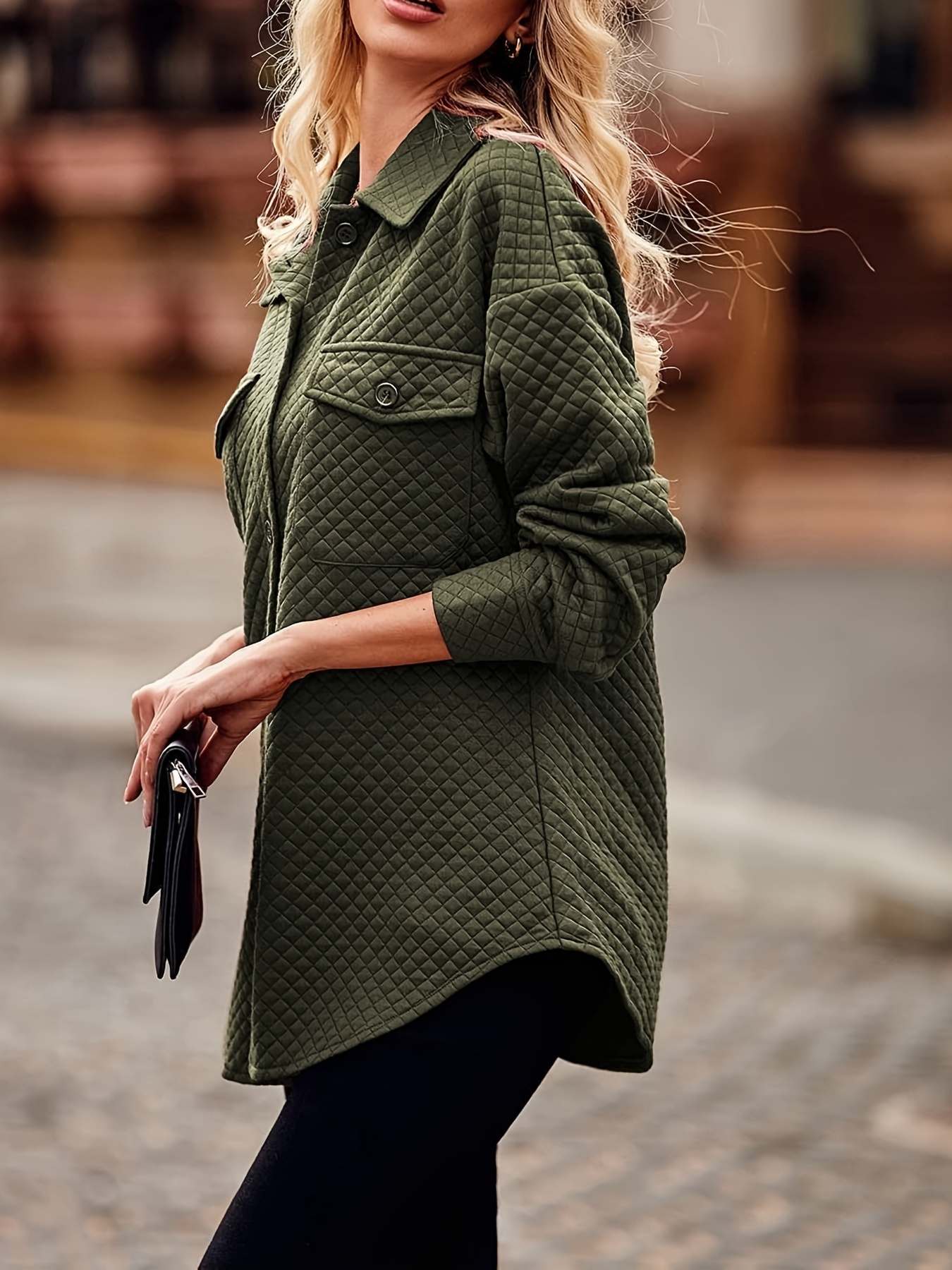 Long olive green hot sale winter coat