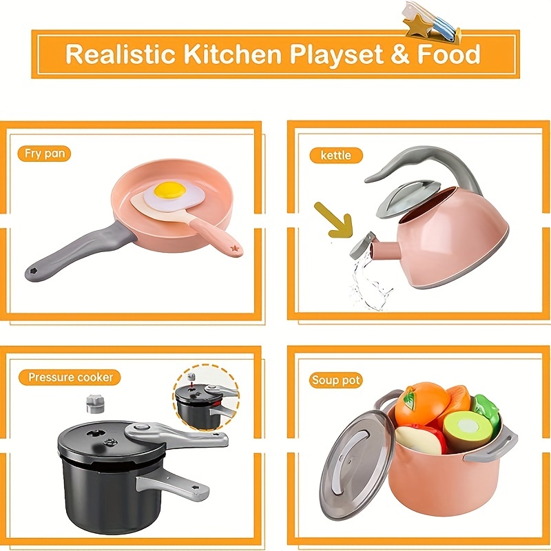 Accesorios Cocina Juegos Imaginación, Juego Cocina Niños 52 Piezas Comida  Juguete, Utensilios Cocina Acero Inoxidable, Juguetes Cocina, Ollas  Sartenes, Juego Cocina Niños Pequeños Comida Juguete Cortable, Regalo Niños  Niñas - Juguetes - Temu