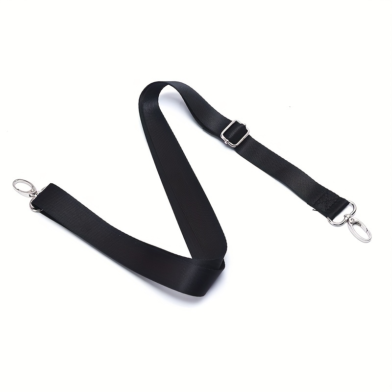 Wide Purse Strap Replacement Adjustable Canvas Shoulder Bag Strap (Black)