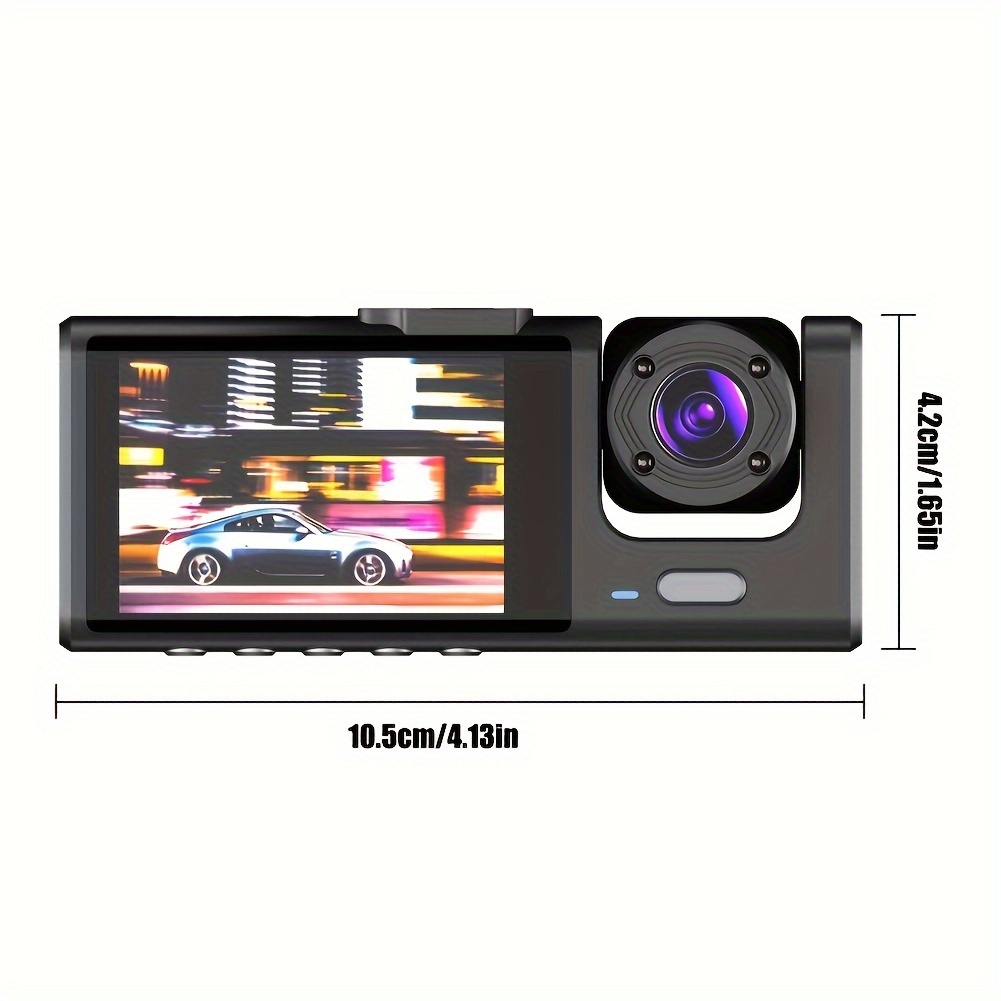 Cámara Salpicadero 3 Pulgadas Hd 1080p Doble Lente Dvr Coche - Temu Chile