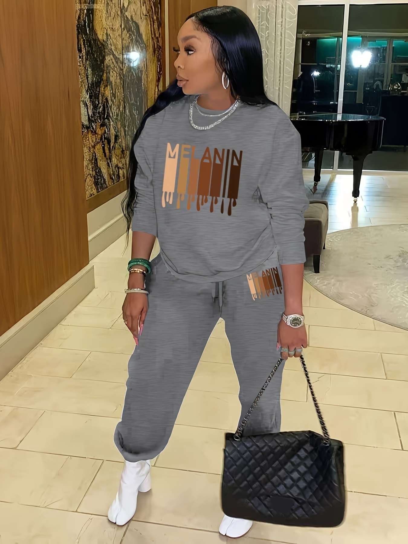 Grey sweatpants outfit outlet women