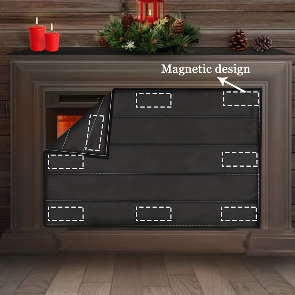 Magnetic Fireplace Blanket, Indoor Fireplace Cover, Fireplace Blocker  Blanket Energy Saving Fireplace Draft Stopper with Built-in Magnet for Iron