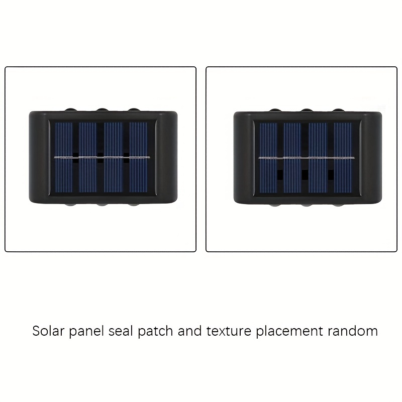 6-Head Warm White Solar LED Light, 2pcs Set, with Smart Light Sensor, Auto On/Off, Outdoor Wall Light, Up/Down Dimming, Motion Sensor, Suitable for Multi-Scene, Garden, Street, Landscape, Wedding, Camping Decoration, Waterproof Design