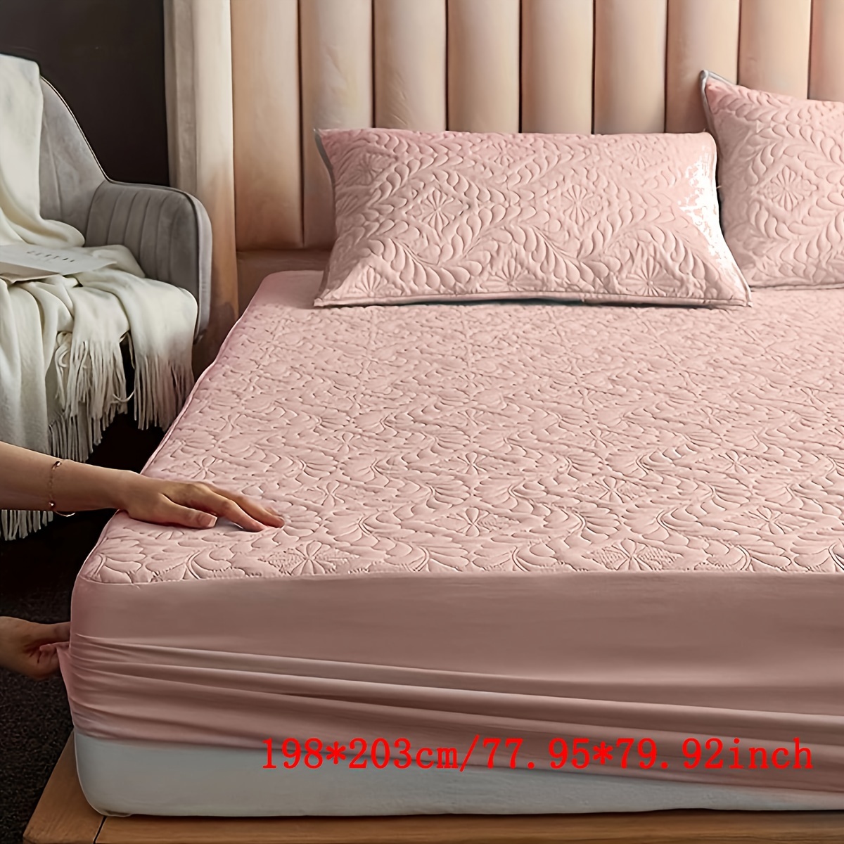 Couverture de matelas de lit de couleur unie