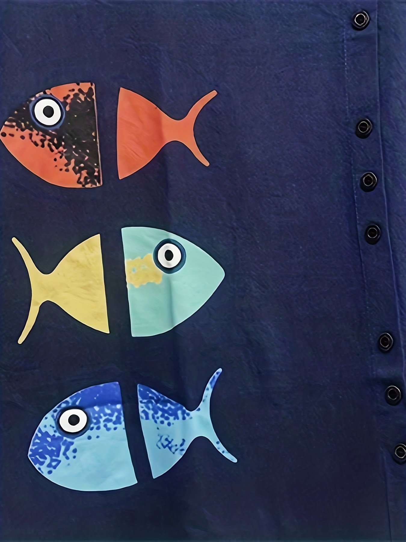 Fish Print Button Front T shirt Casual Short Sleeve T shirt - Temu New  Zealand