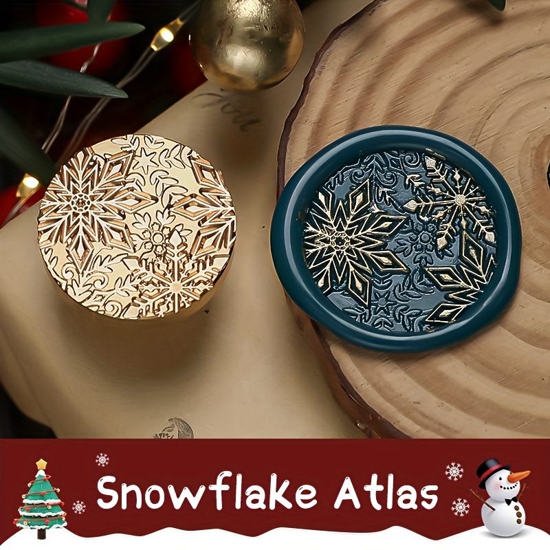 Image of Christmas Series Sealing Wax Stamp Head | Brass Head Invitation Envelope, Crafts Replacement Frosted Relief Style Sealing Wax Stamps