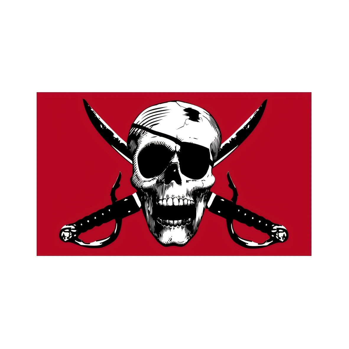 

1pc Crimson Pirate Flag 3x5ft (90x150cm), Made Of 100d Thick Polyester Fabric With A Thick Textured The Flag Has 2 Copper Buckles And Can Be Reused It Can Be Hung Outdoors