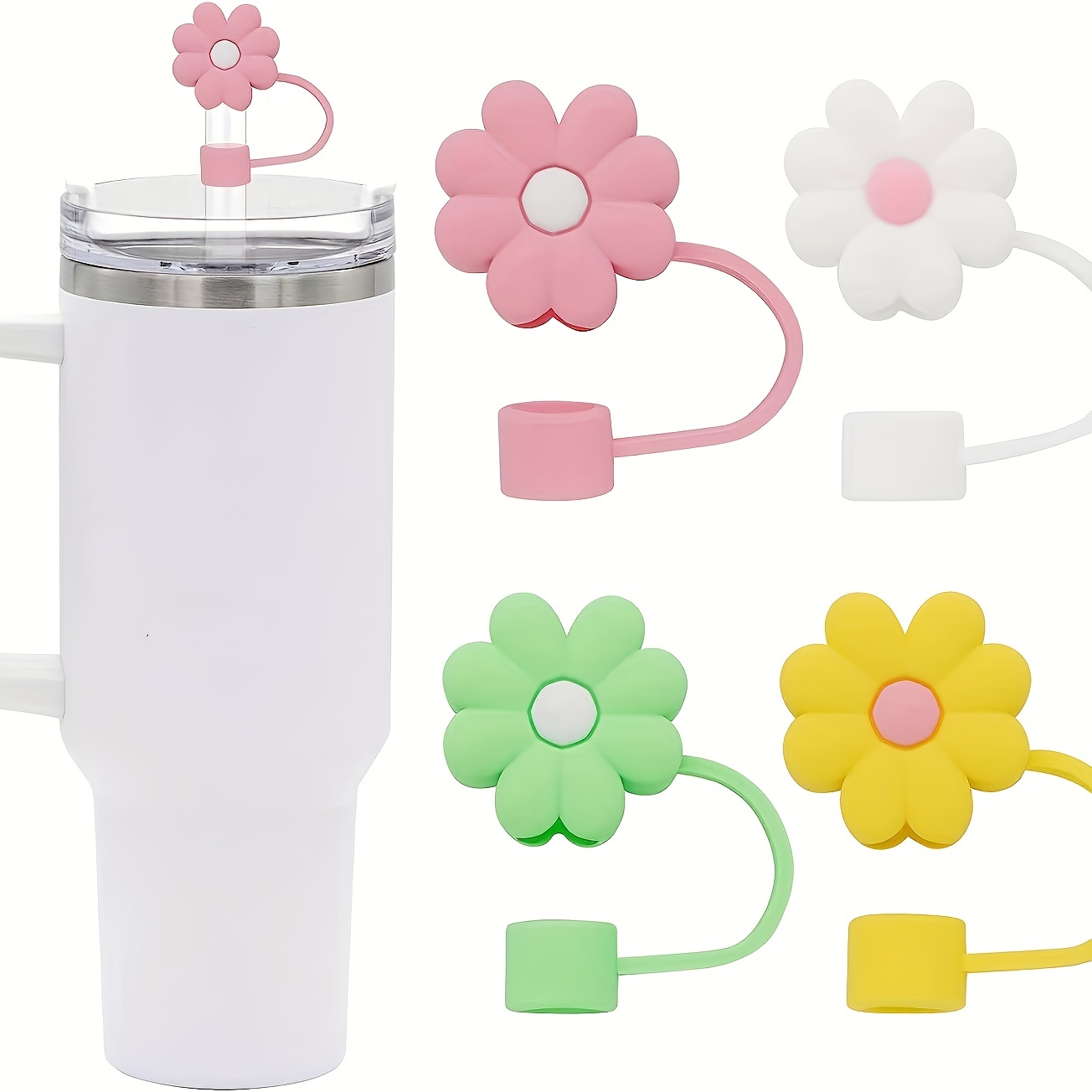 Cartoon Cup Shaped Straw Reusable Dustproof Straw - Temu