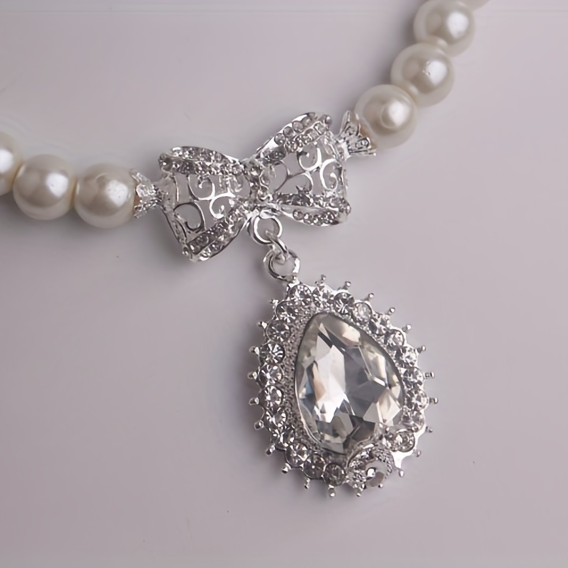 Bridal Rhinestone & Beads Necklace for Weddings