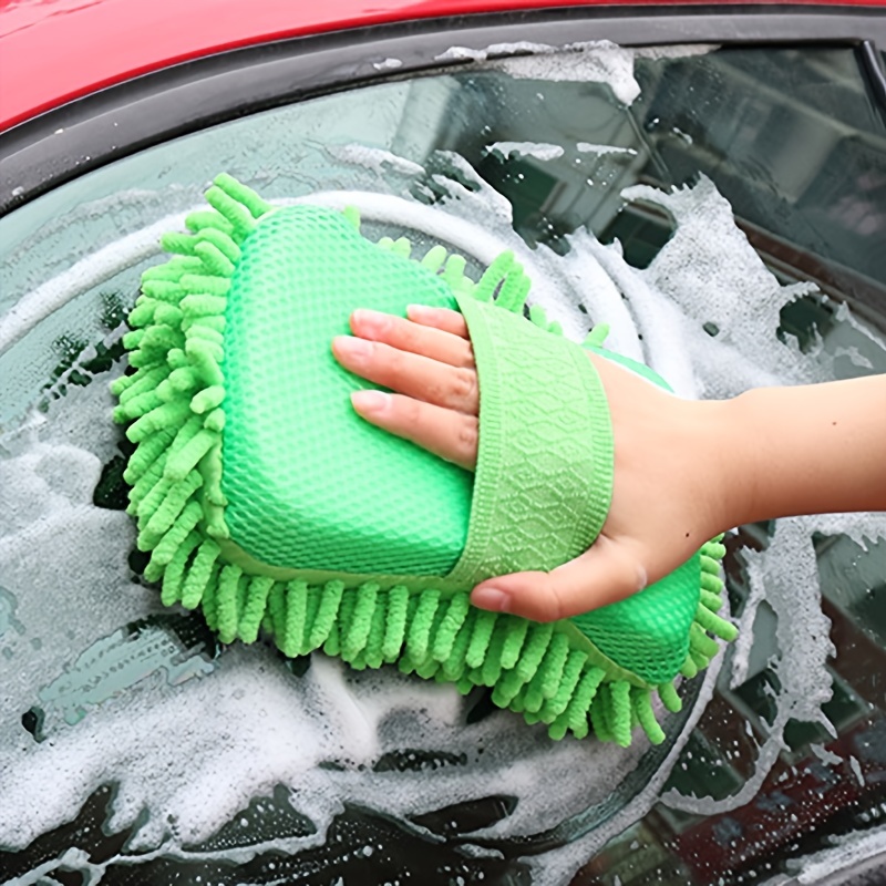 Car Wash Mitt Chenille Microfiber Wash Sponge Scratch Free - Temu