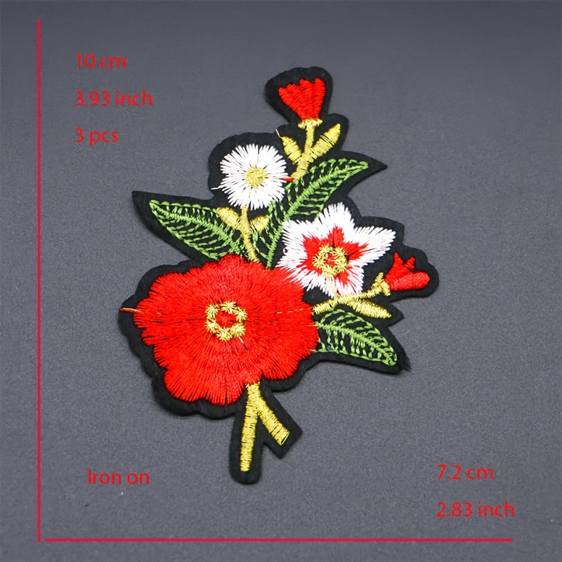 Embroidered Flower Applique Iron on Patches for Clothes Sticker Iron on  Sewing