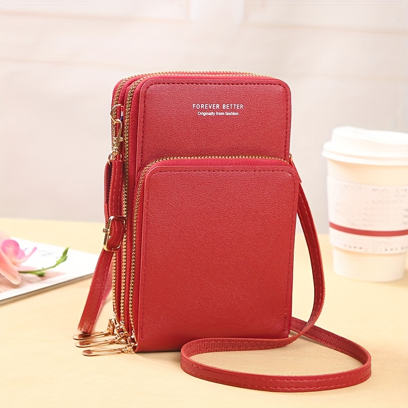 Mini Touch Screen Cellphone Bag Fashion Pu Crossbody Bag Womens Casual  Handbag Shoulder Bag Card Holder Purse Wallet - Bags & Luggage - Temu