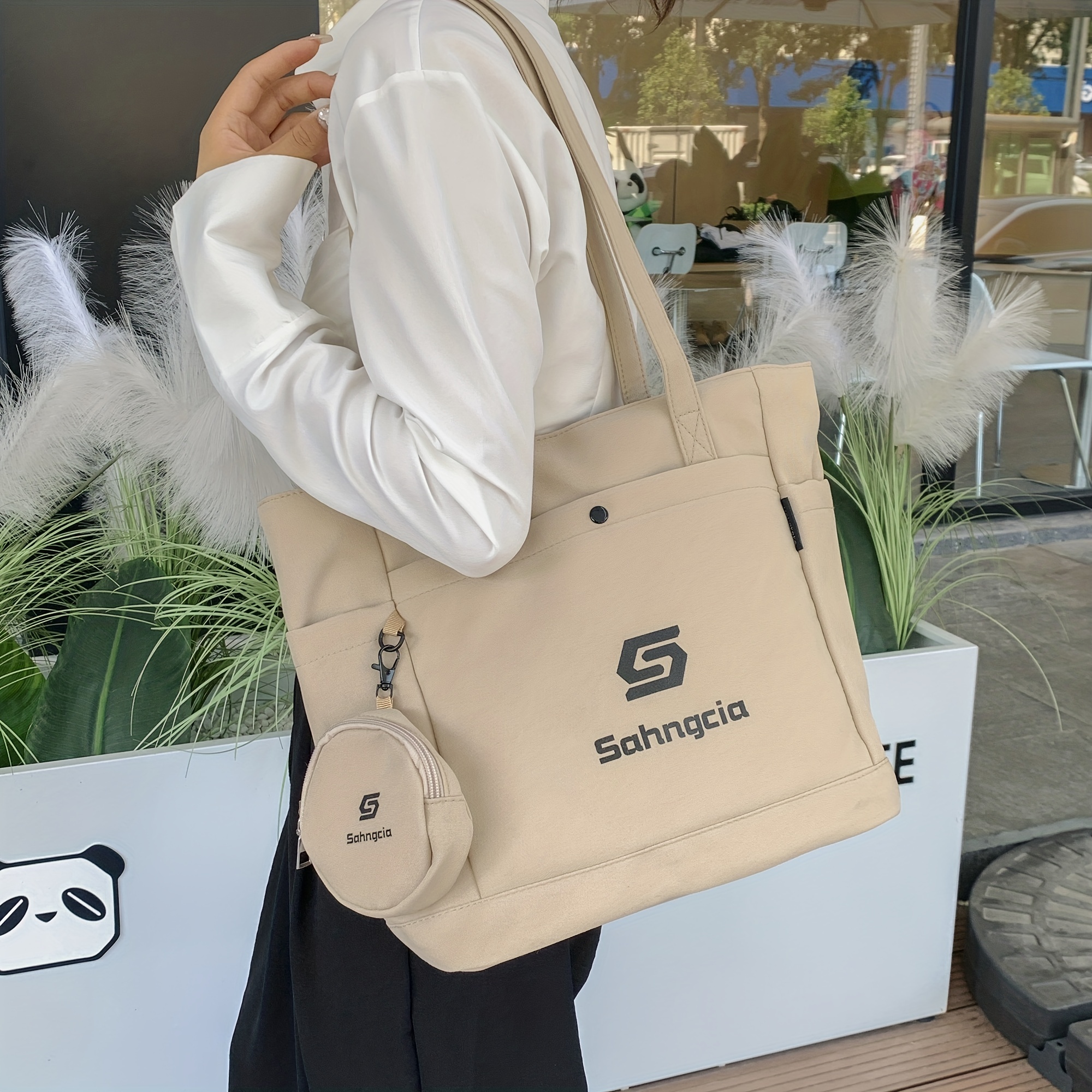 Large Size Famale Casual Canvas Fabric Top-handle Tote Bag Women Street  Fashion Cotton Big Size Soft Cloth Handbag Shopping Bag