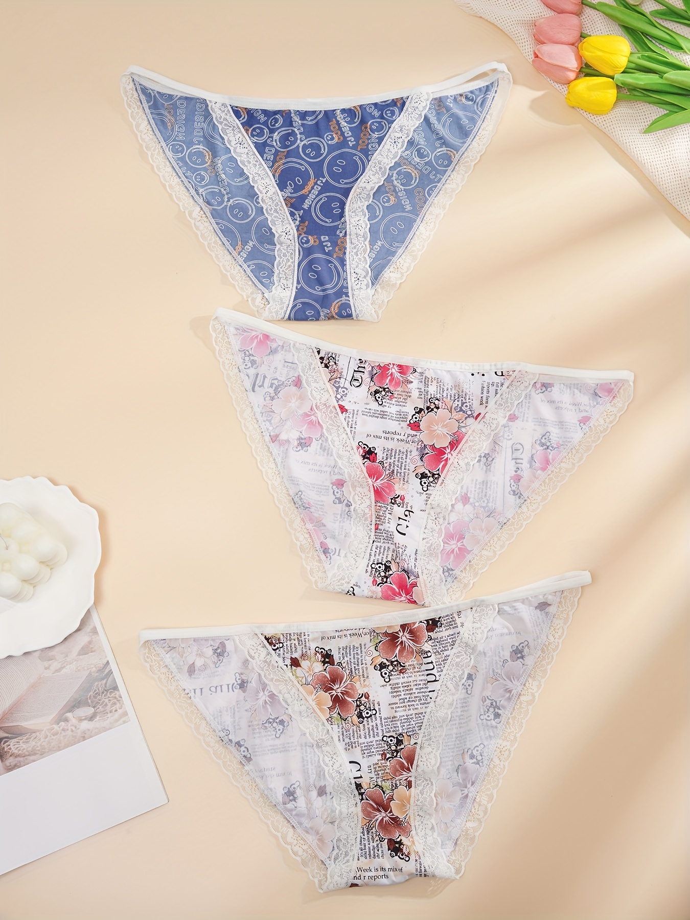 Floral Underwear Women - Temu