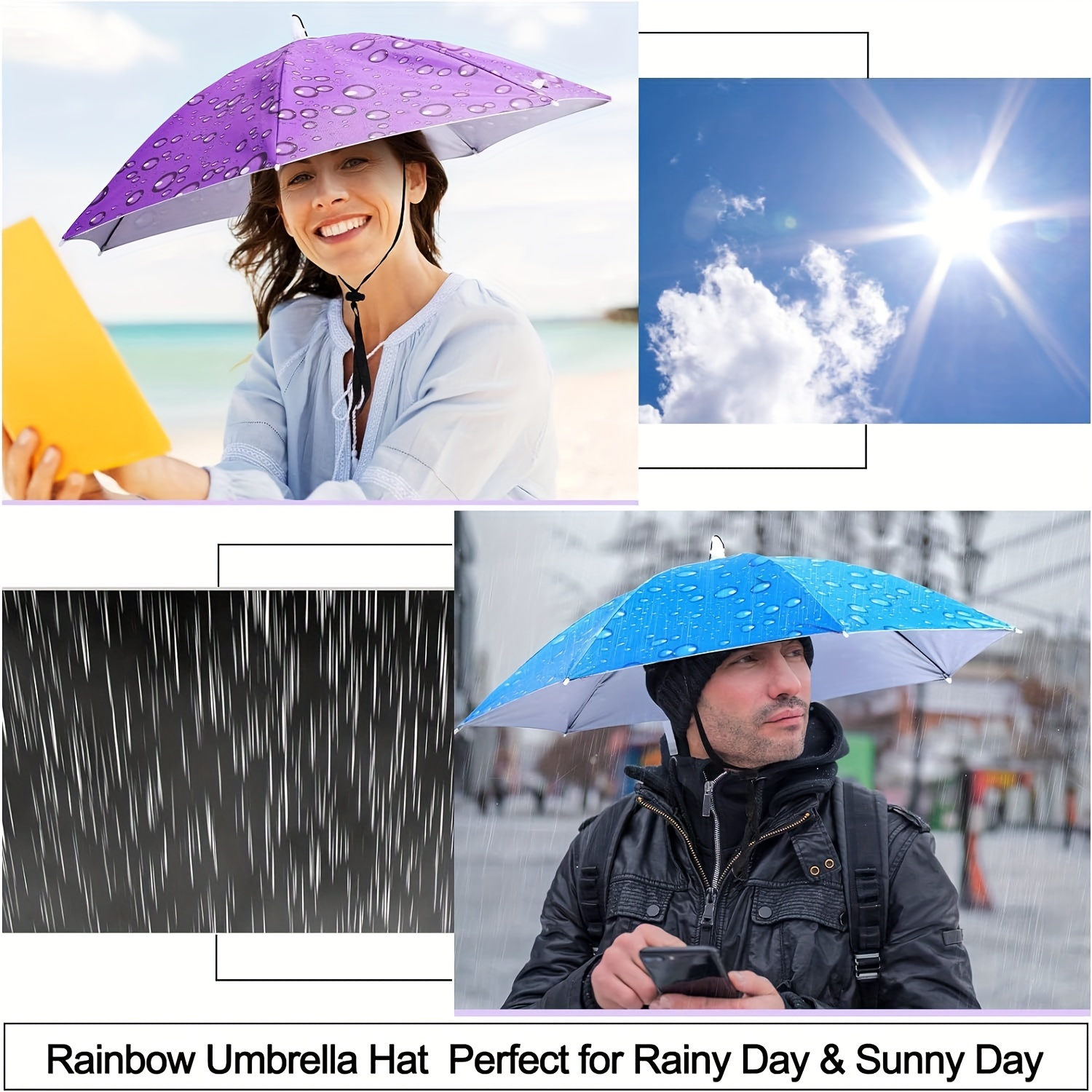 Sun Protection Umbrella Hat Head-Mounted Sunshade Overhead
