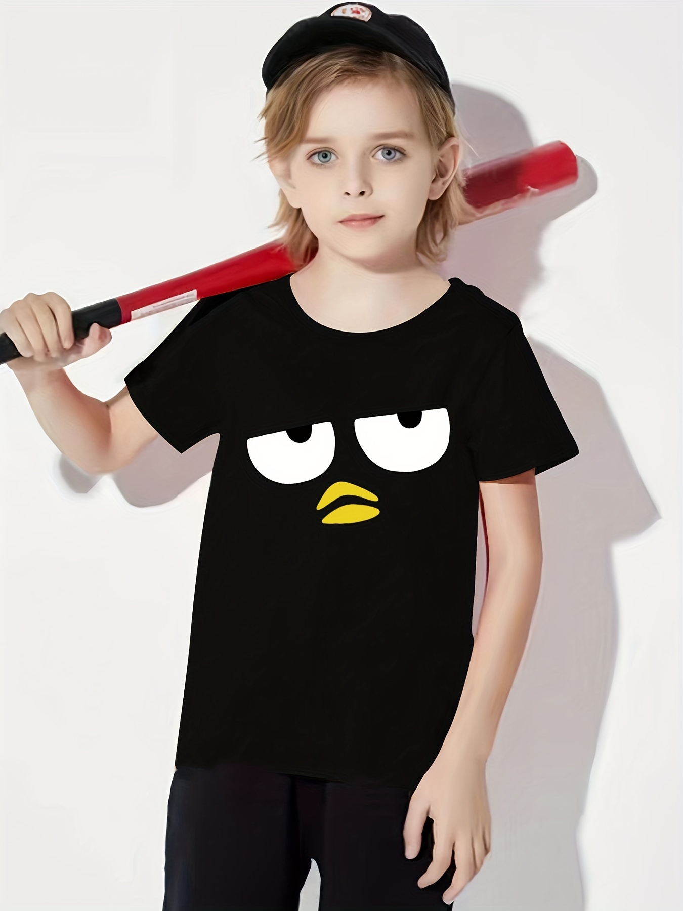 Angry Birds Boy Black Short Sleeve T Shirt Tee (S 8)