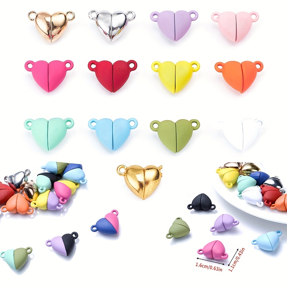 Colorful Heart Shape Magnetic Clasps Buckles For Jewelry - Temu