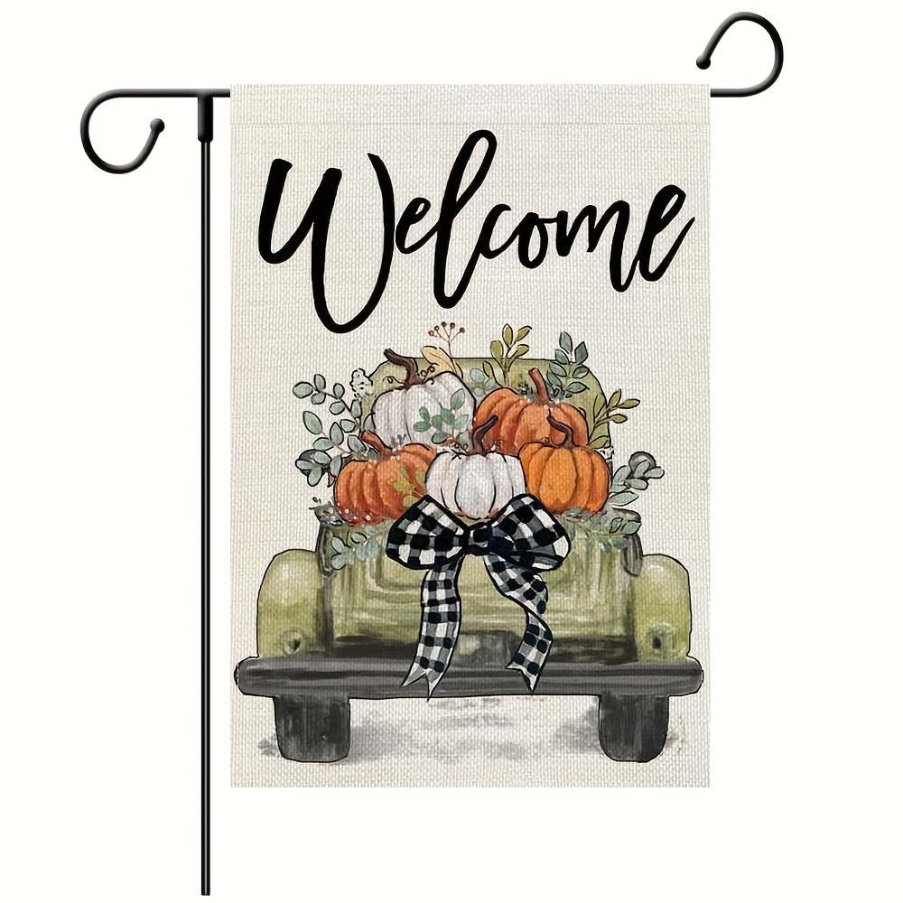 Hello Fall Thanksgiving Day Welcome Double Sided Burlap - Temu Canada