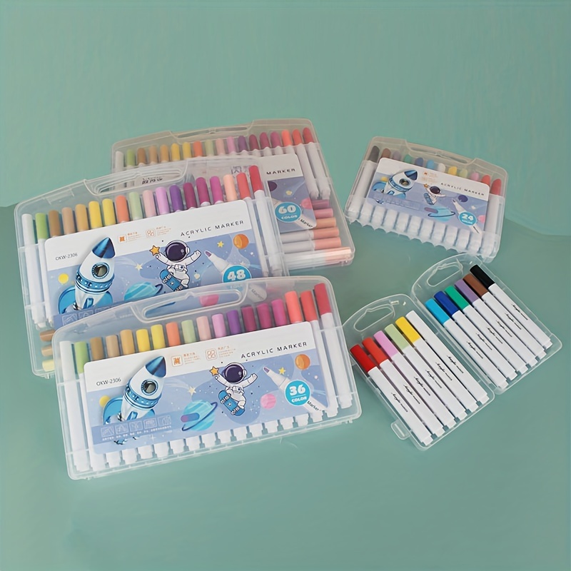 Acrylic Marker Set 12/24/48 Colors Non toxic Versatile And - Temu