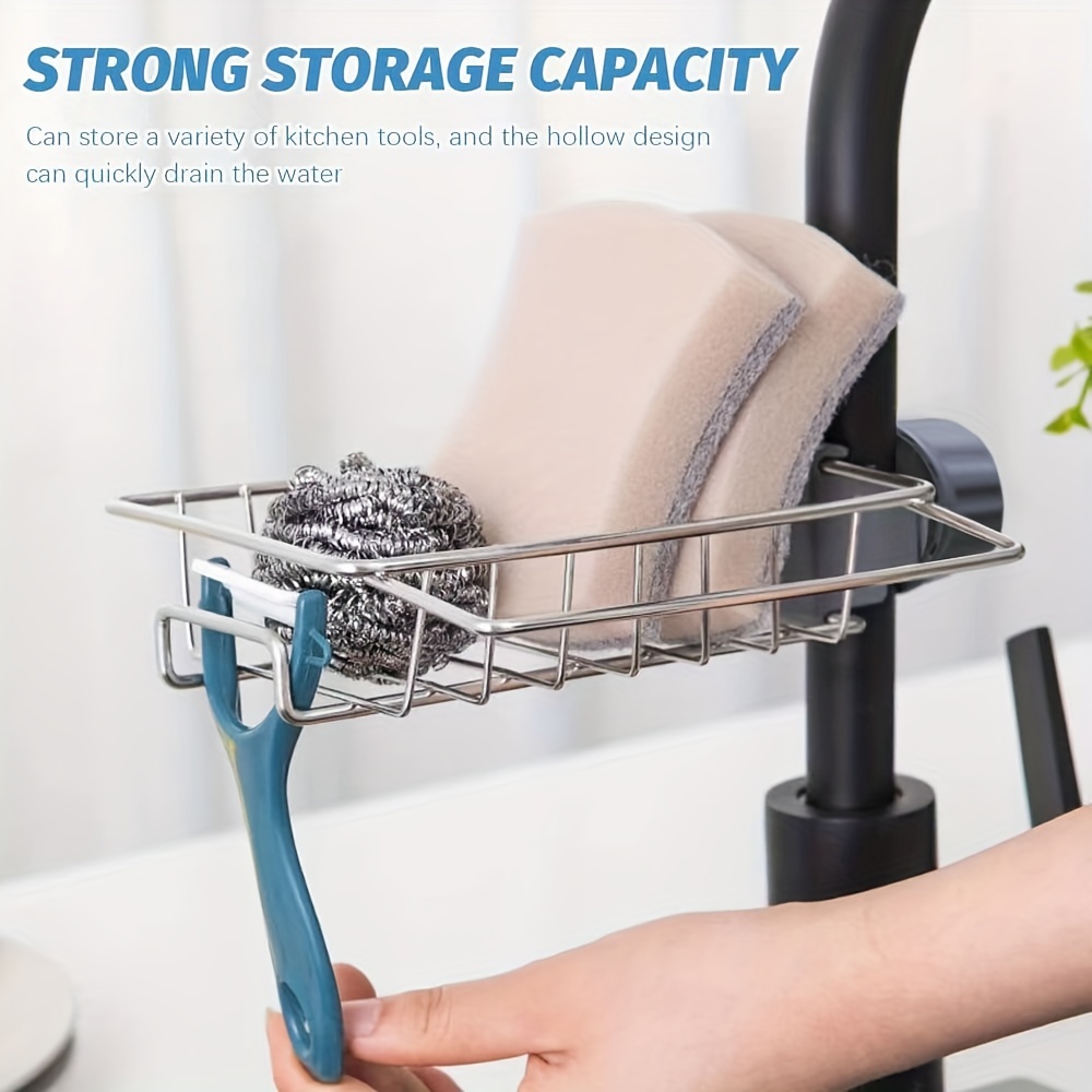 Sponge Holder Over Faucet Kitchen Sink Caddy Organizer - Temu