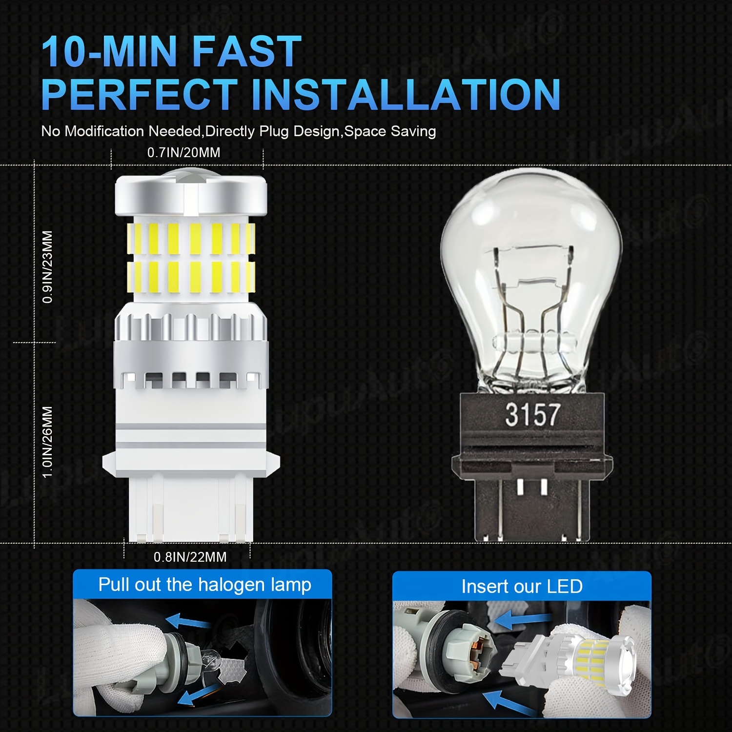 Dual Color T20 LED 7443 W21/5W Bulb 1157 BAY15D P21/5W Led T25 3157 P27/7W  Car DRL Turn Signal Lamp Auto Lights Bulb Switch - AliExpress
