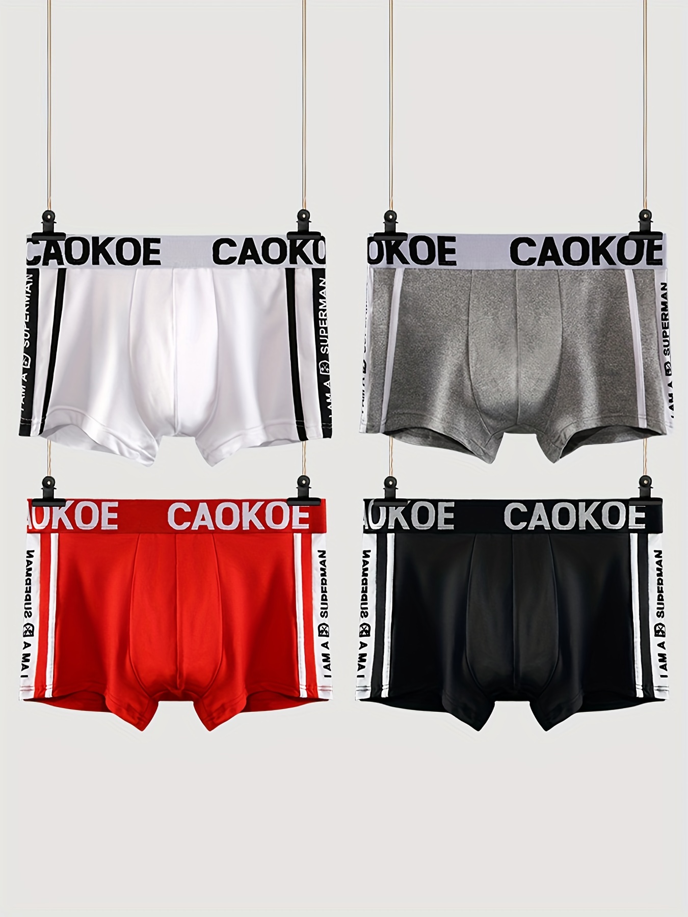Men's Fashion Letter Graphic Underwear Boxer Briefs Simple - Temu