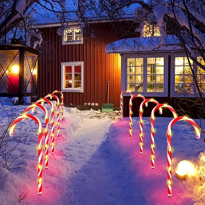 Outdoor candy store cane lights