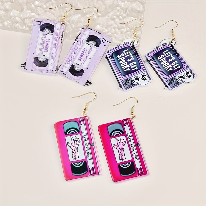 Creative Tape Design Dangle Earrings Japanese / Korean Punk Style