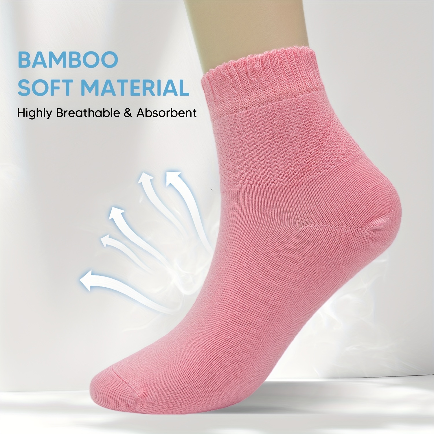 Calcetines de bambú para diabéticos para hombres y mujeres, 6 pares de  calcetines para diabéticos hasta el tobillo | Calcetines de bambú para  mujer 
