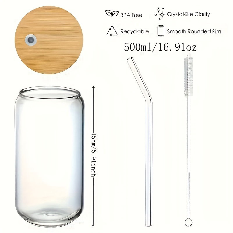 Japanese Origami Drinking Glass With Bamboo Lid And Straw - Portable Glass  Tumbler For Iced Coffee, Bubble Tea, And Summer Drinks - Perfect Birthday  Gift For Home Kitchen Enthusiasts - Temu