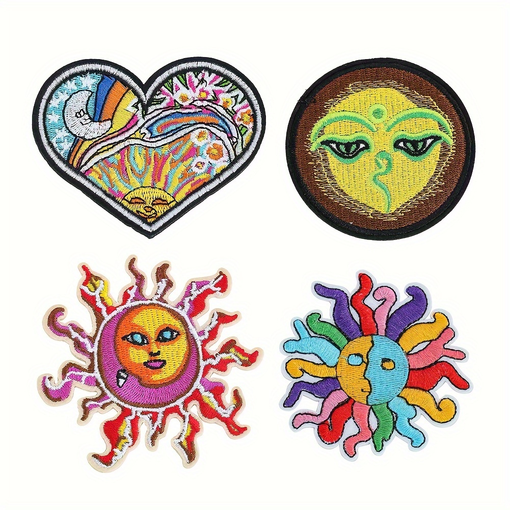 Sun Moon Applique Embroidered Patches For Clothing Sticker - Temu