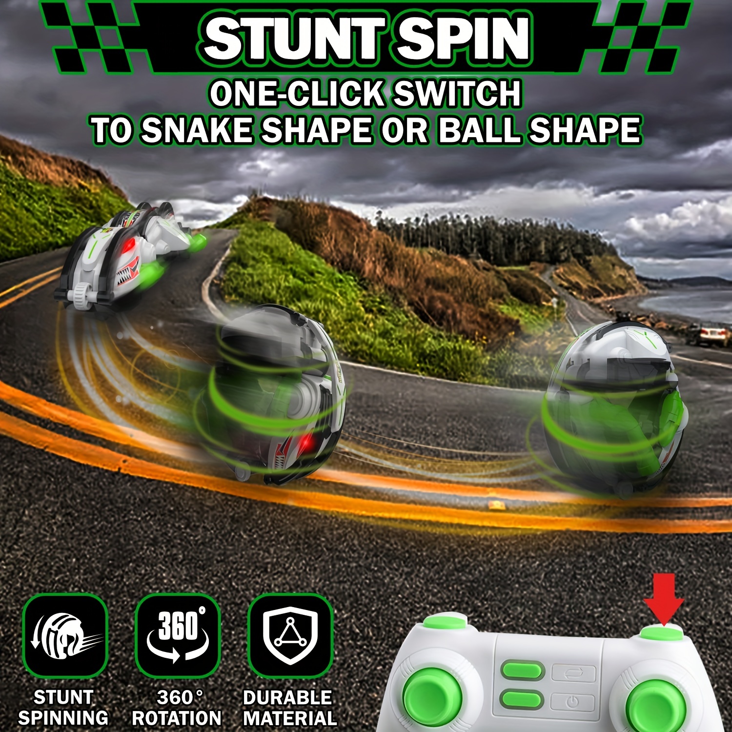 Coche De Control Remoto Rc Cars Rc Stunt Snake Car 360 ° - Temu