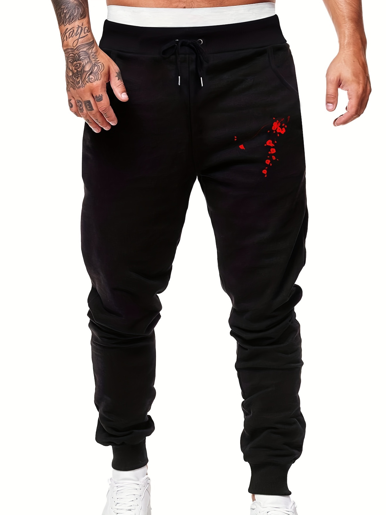 Plum Blossom Drawstring Sweatpants for Men