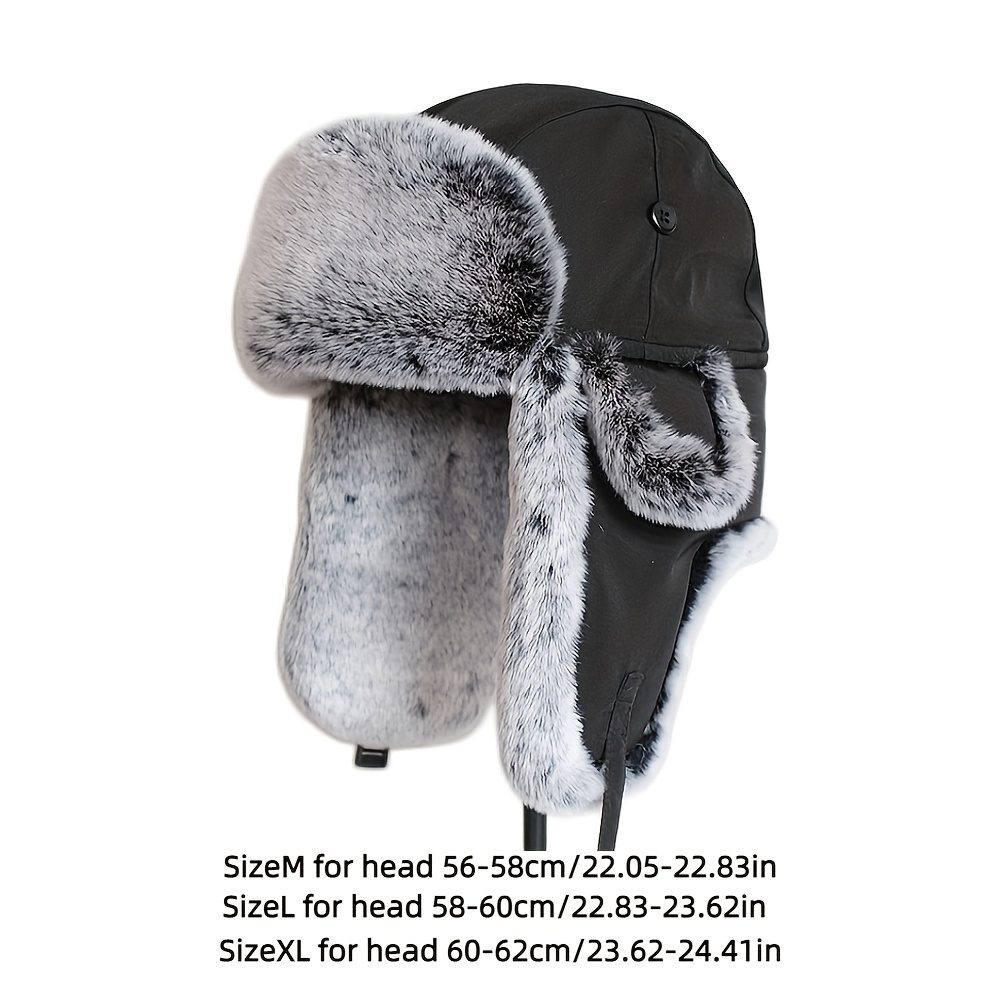 Trapper Hats Winter Warm Thicken Faux Fur Bomber Hat Men Women Ear Flap Cap  Ski Soft Thermal Bonnets Caps for Extreme Cold Weather 231219