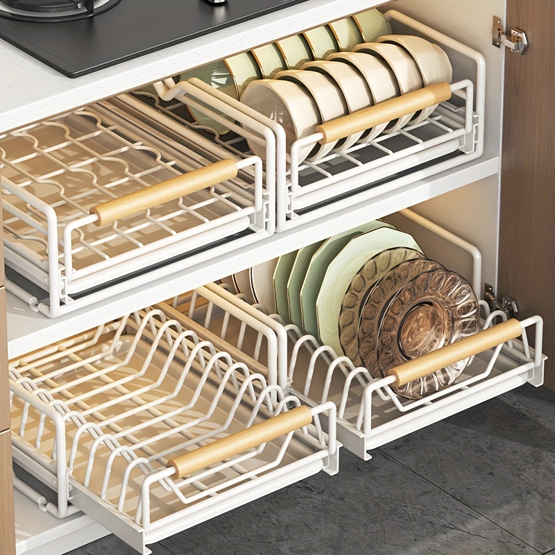 Kitchen Dish Storage Rack Cupboard Built-in Diy Drawer Type Basket