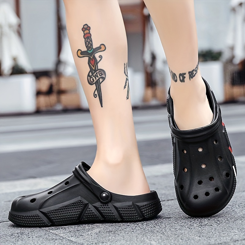 Men's Comfortable Platform Clogs Hollow Out Non Slip Garden Shoes