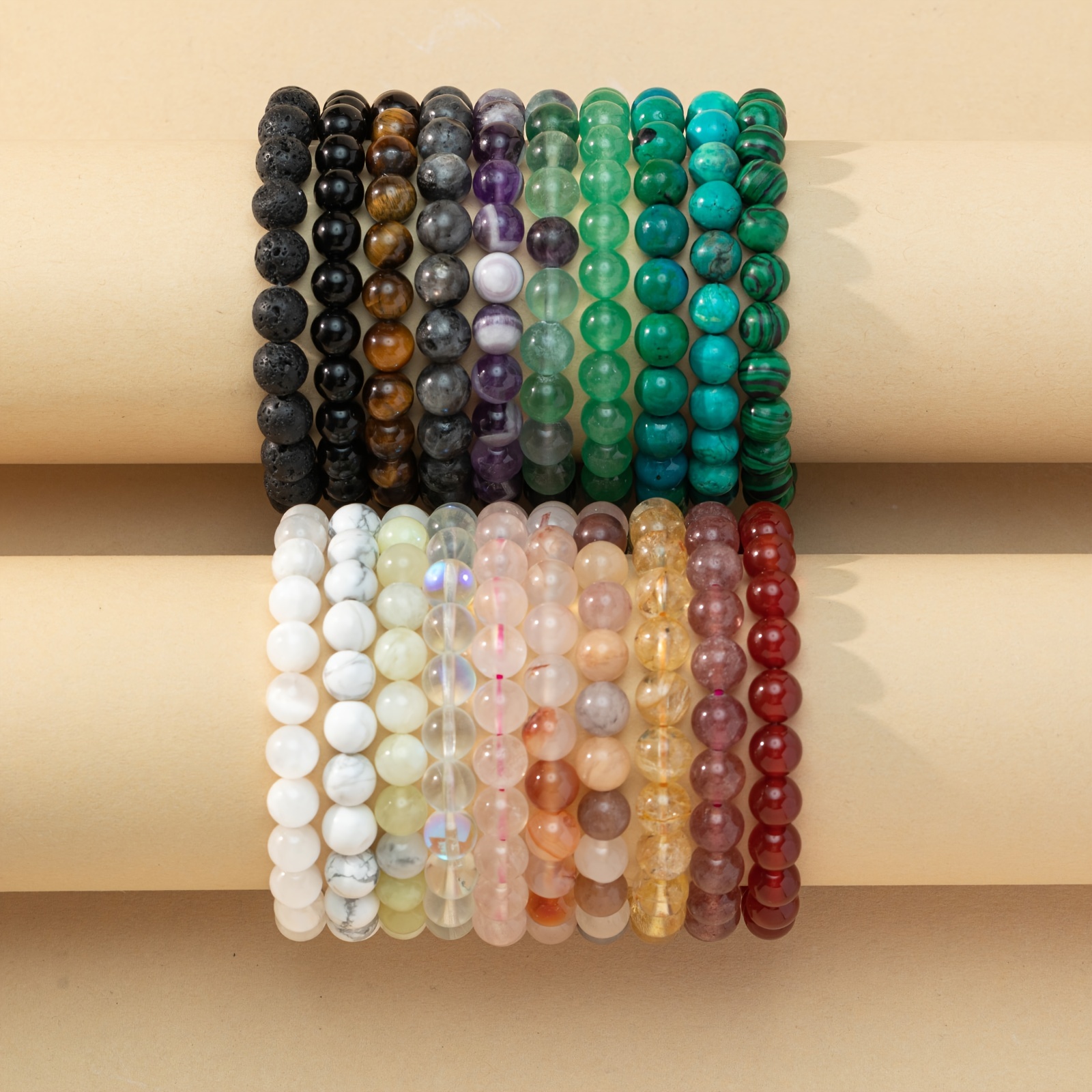 7 Chakra Healing Crystal Elastic Bracelet - 6mm Beads