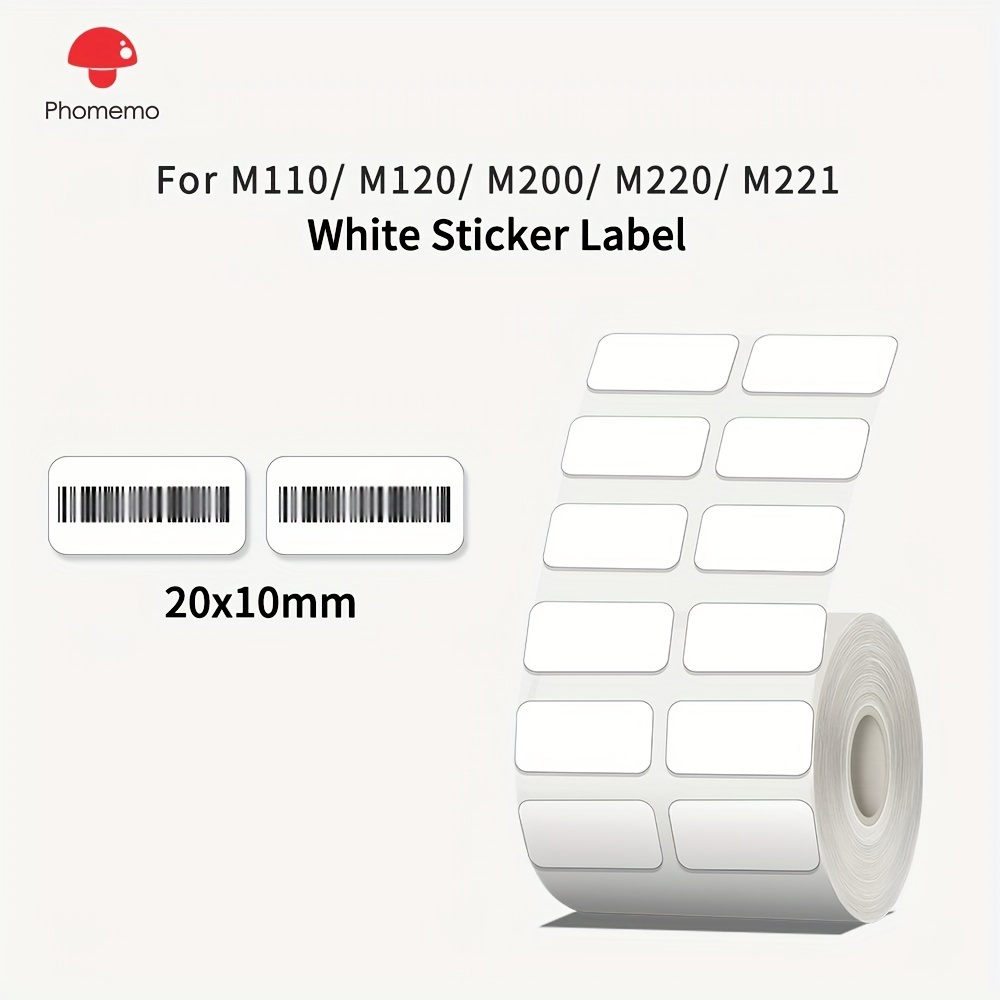 

3 Rolls M110 Labels, 20 X 10mm White Square Sticker Label Paper For M110/m120/m200/m220/m221 | 3 Rolls, 600 Labels/ Roll, Used For Price, Products, Address Labels, Barcode, Qr Code Printing