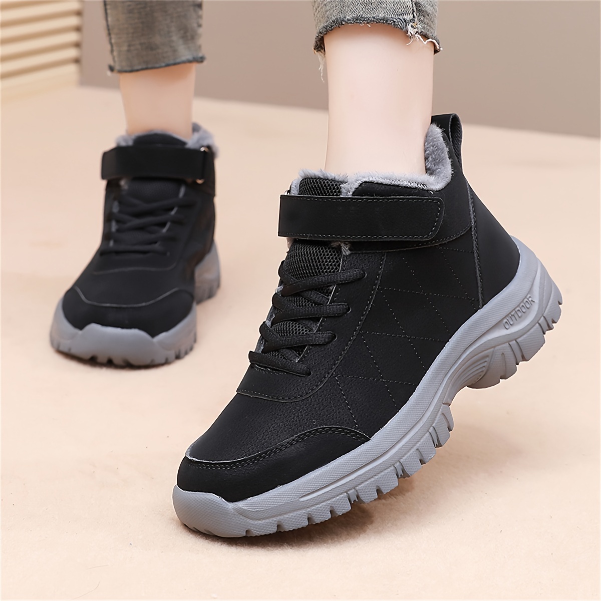 Women's Winter Thermal Outdoor Snow Boots, Lace Up Shoes, Women's Footwear