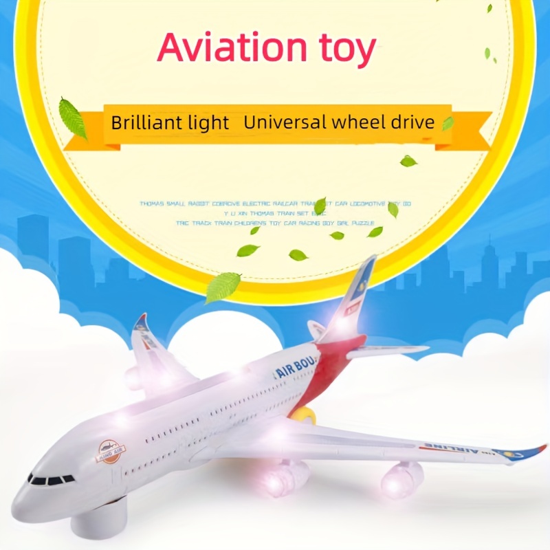 Toddler Airplane Toys Universal Wheel Electric Airplane Toys with