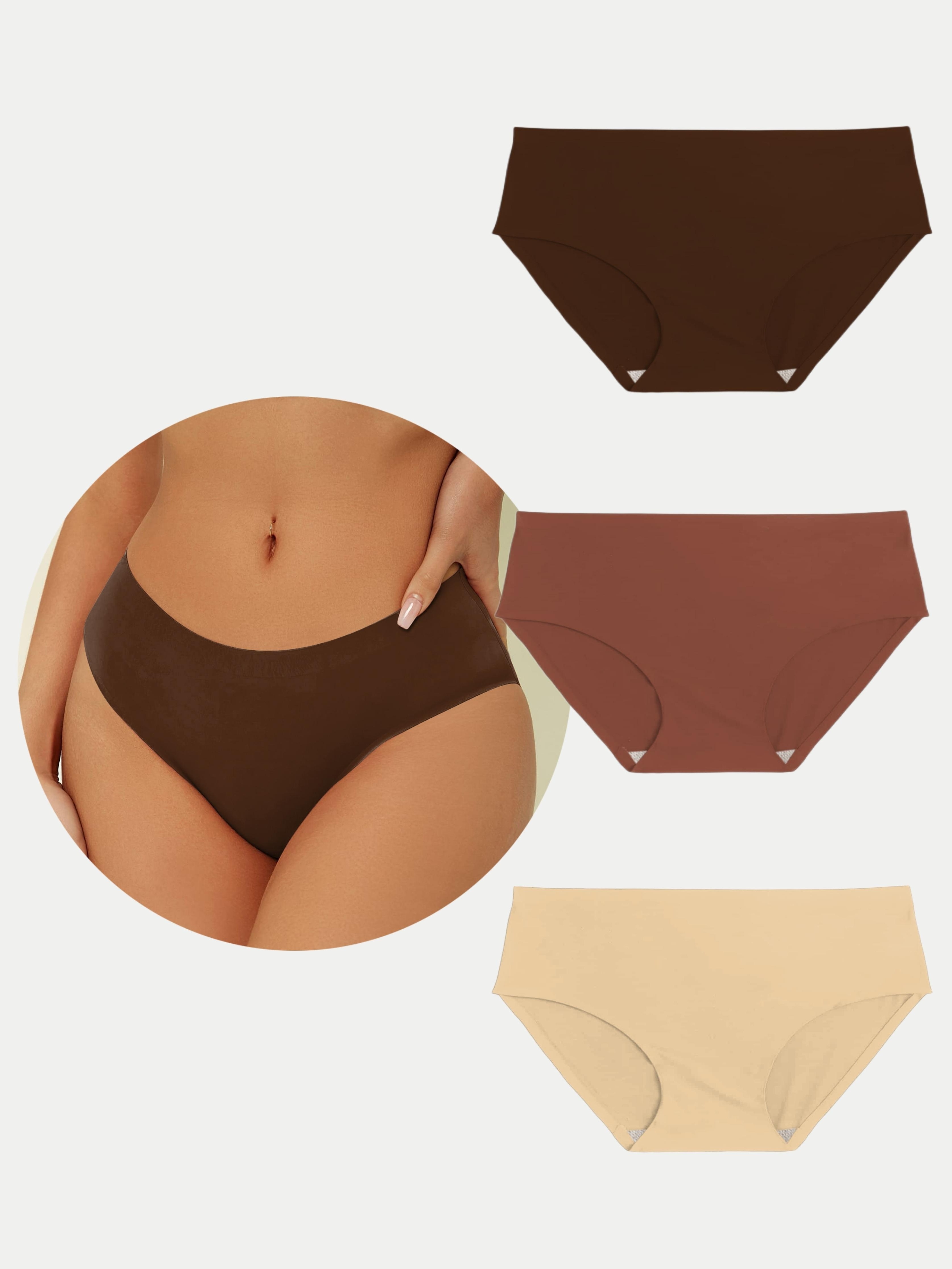 INNERSY Bragas Invisibles Mujer Microfibra Braguitas Sin Costuras Culotte  Hipster Comodo 3 Pack (XS, 2 Beige+Rosa): : Moda