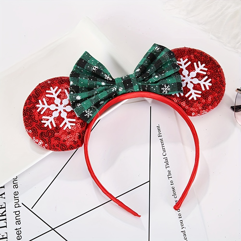 Diadema con orejas de Mickey y Minnie para niña y adulto, lazos de  lentejuelas para fiesta de Halloween, accesorios para el cabello de  princesa, 2023