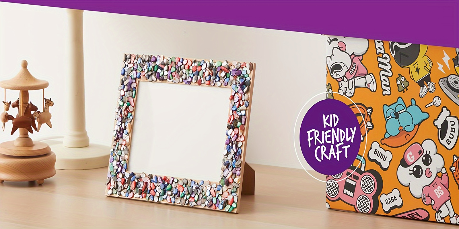  DIY Mosaic Picture Frame Kit for Kids,Arts and Crafts for Kids  Ages Fun DIY Craft Kits for Girls Ages 6-8 Years Old,Arts & Crafts for Kids  & Tweens-Tweens,Gifts of 6-8,8-12,10-12 