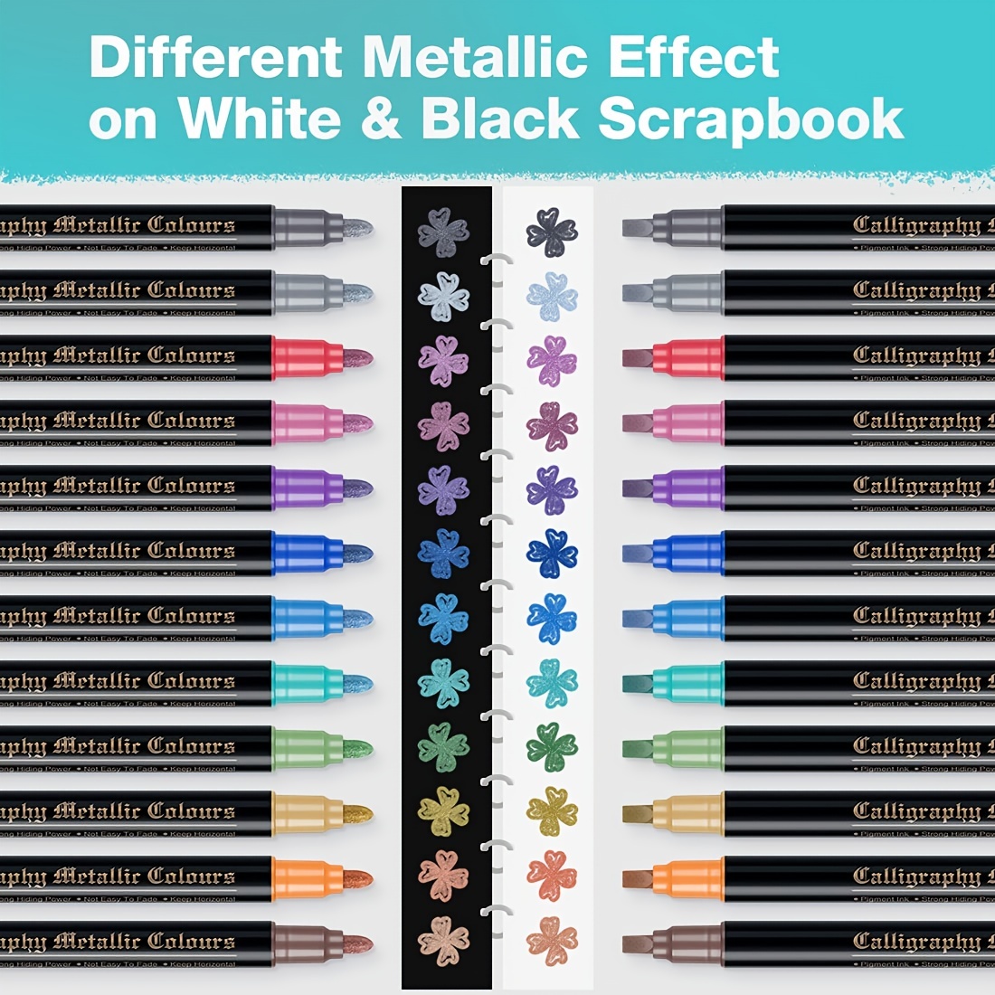 Sunshilor Metallic Marker Pens, 12 Colors Metallic Pens Paint Markers for  Rock Painting, Black Paper, Card Making, DIY Photo Album, Scrapbook Crafts