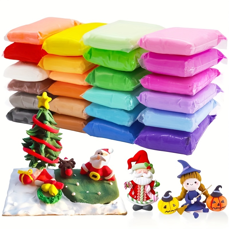 24 Colors Air Dry Clay Magical Kids Ultra Light Artist Studio Plasticine  Toy Safe and Non-Toxic Modeling Clay