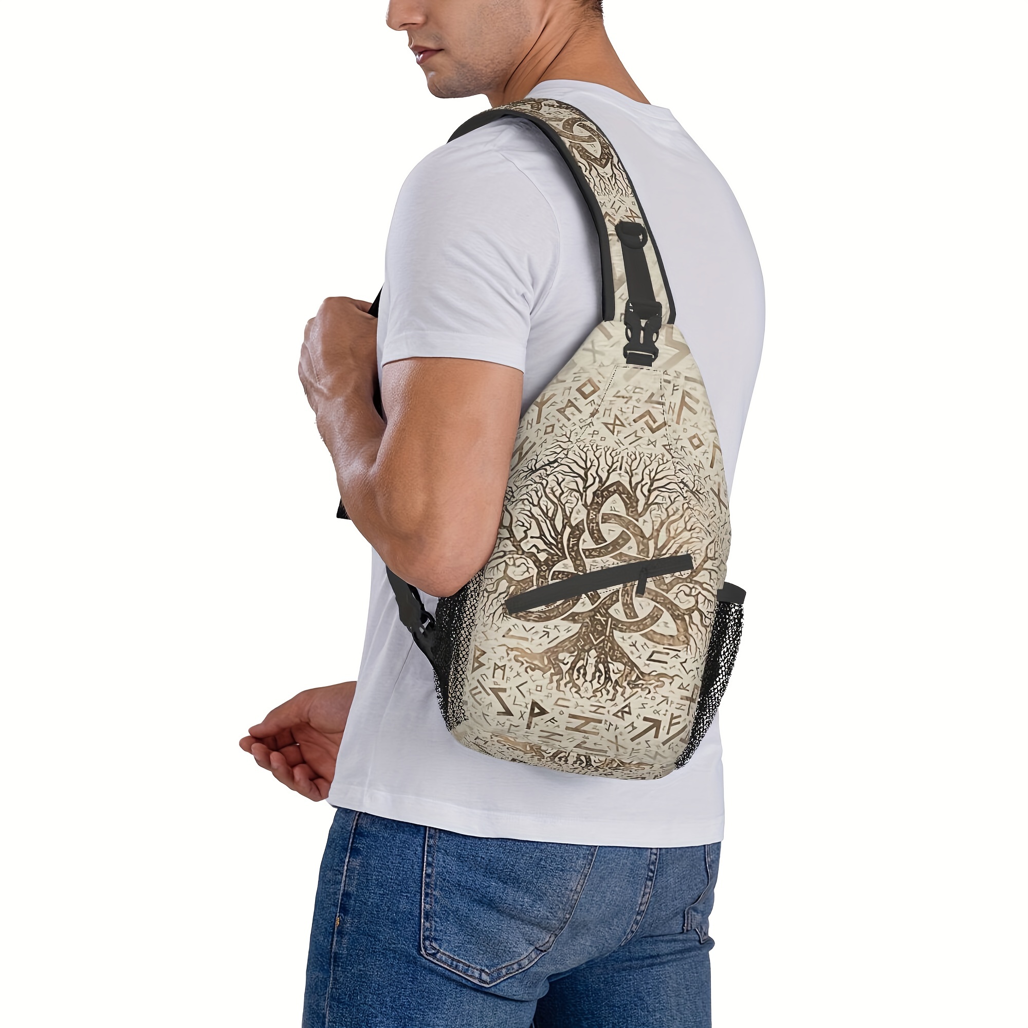 Crossbody Backpack Men, Backpack Shoulder Bag, Triquetra Backpack