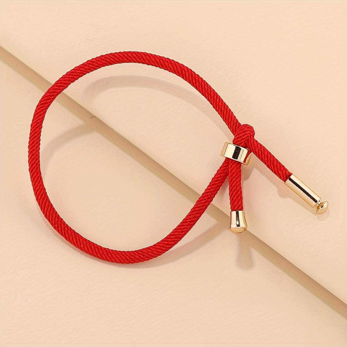 1pc Teen Girl Adjustable Red Thread Bracelet, Daily Casual Gathering Wear, Best Friend Gift, New Year Gift, Valentine's Day Gift