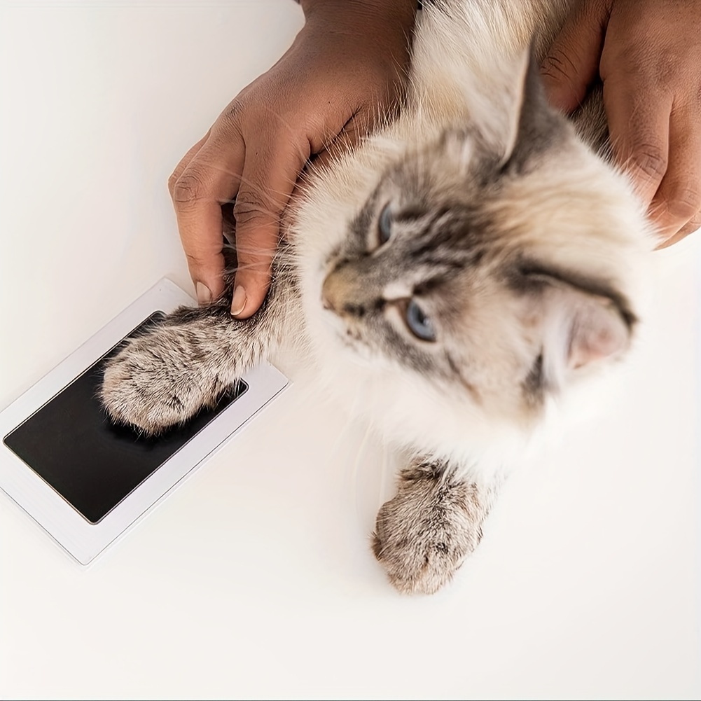 3pc Clean-Touch Tampon Encreur Et Cartes D'empreintes Tampon Encreur Non  Toxique Kit D'empreintes De Pattes D'animaux Pour Chats Ou Chiens